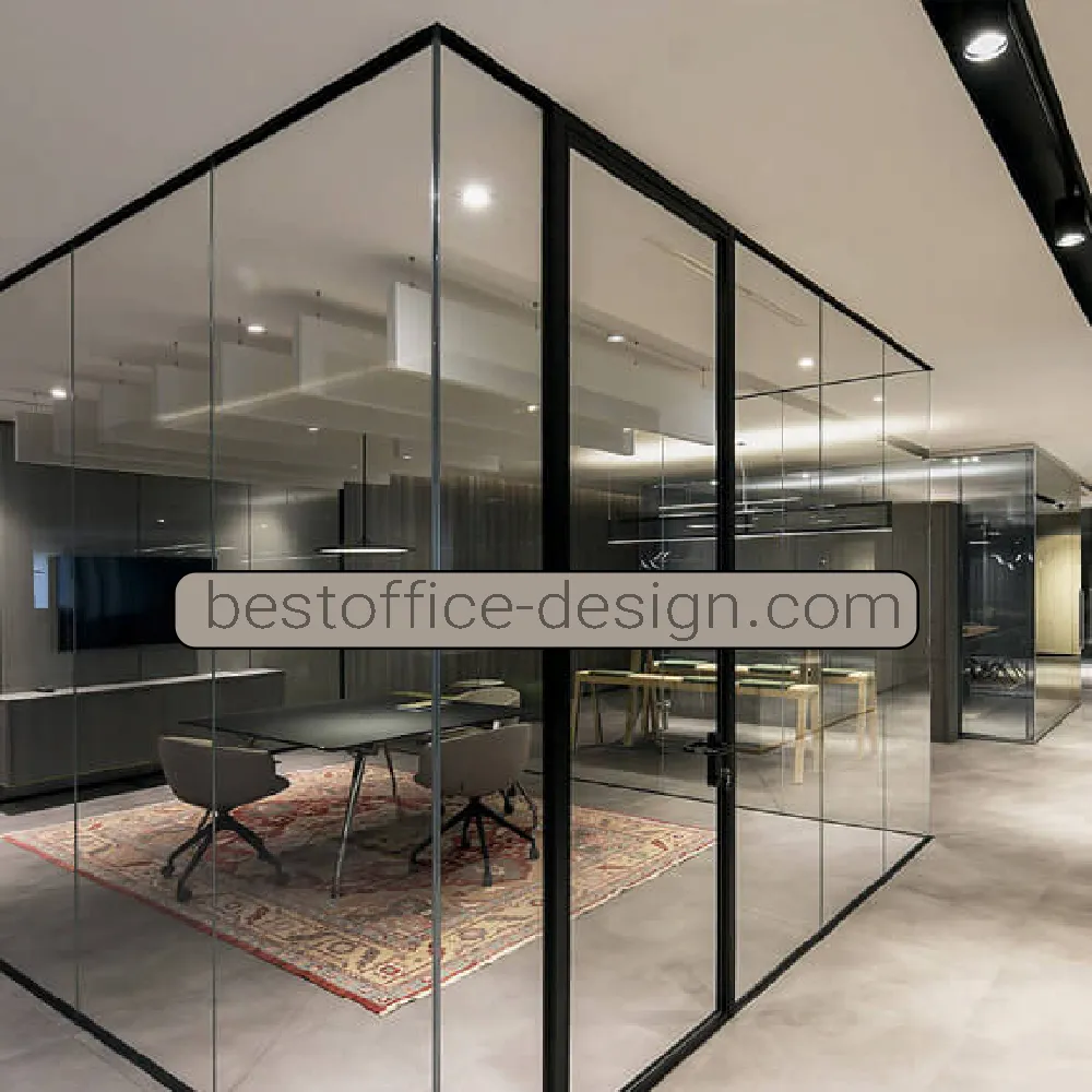 پارتیشن شیشه ای فریم لس – پارتیشن شیشه ای تک جداره